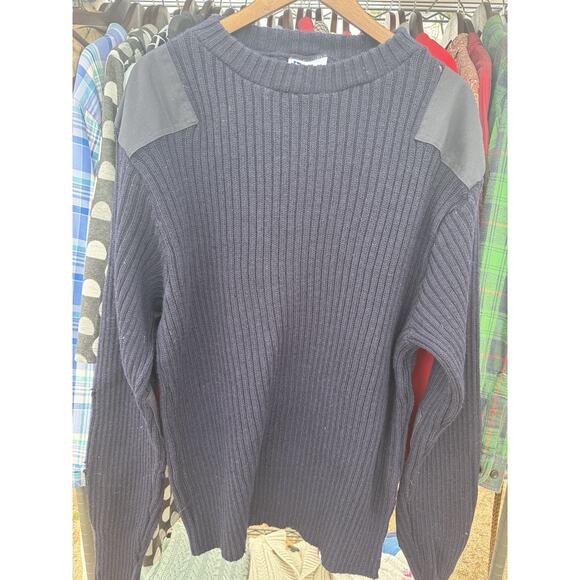 Vintage Woolovers Chore Coat Wool Sweater 3XL Men's Black Ribbed Knit USA Made - Picture 1 of 9